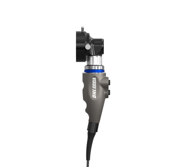 Ergonomic and lightweight VIRON 1 Full HD camera head with 90° angeled coupler for comfort durig surgical procedures.